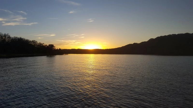 Sun setting over Lake Austin