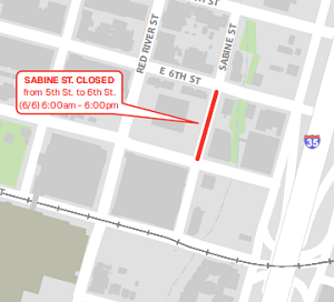 Closure Map Document for the LIVE From Downtown Texas event