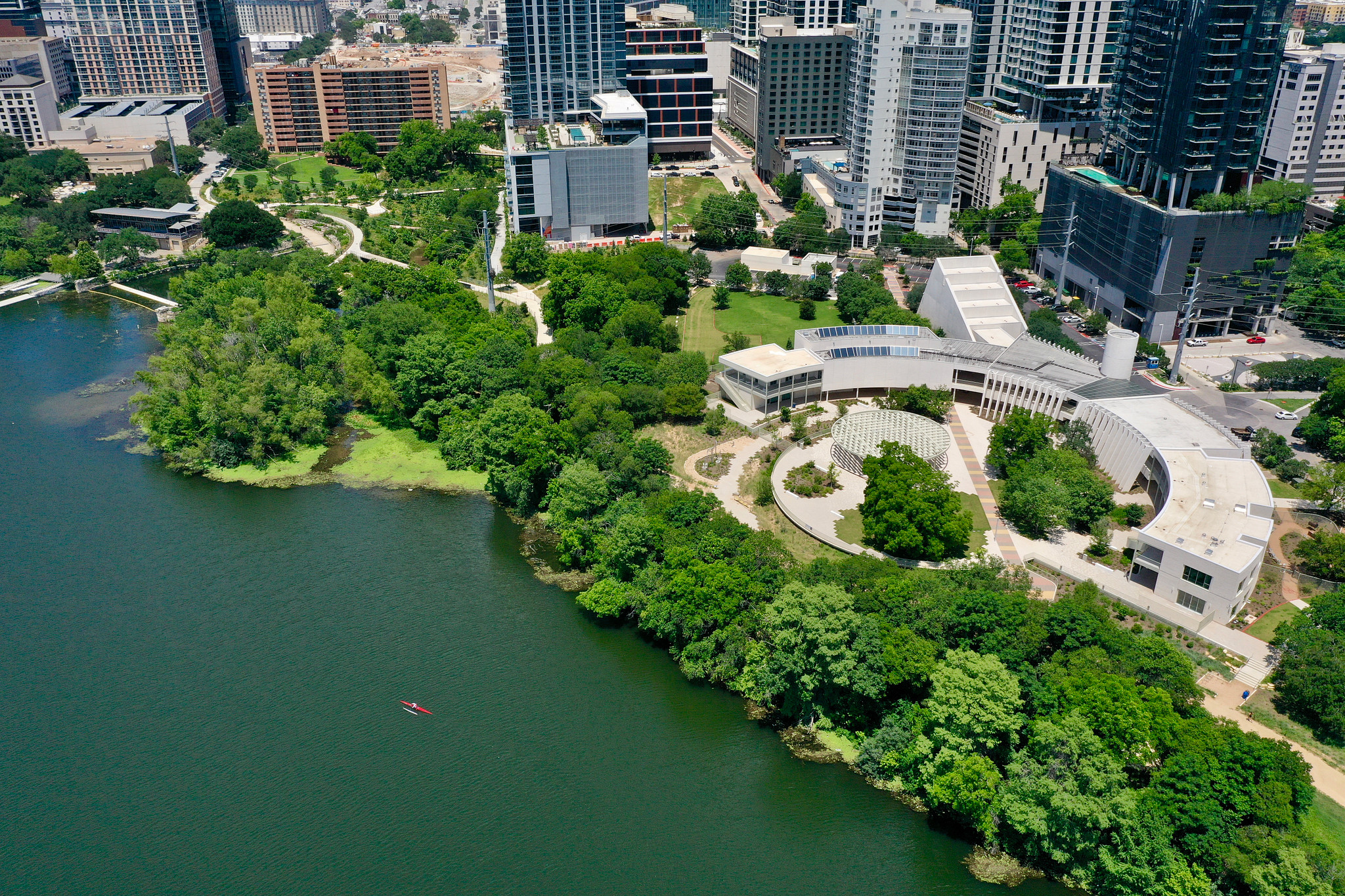 MACC Building Aerial View from Town Lake