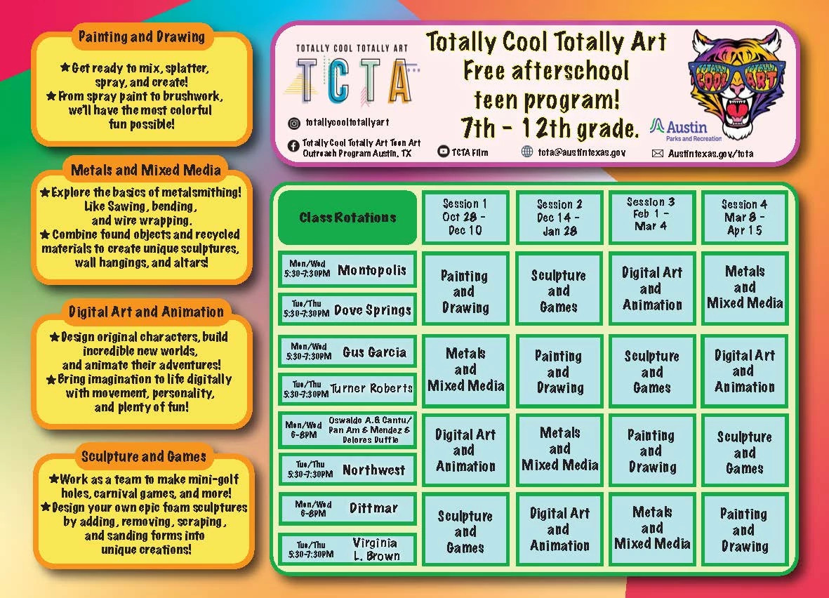 TCTA 2026-2027 Fall Schedule