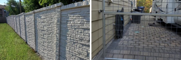 concrete fencing and steel wire fencing