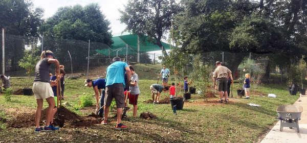 Bryker Woods tree planting.