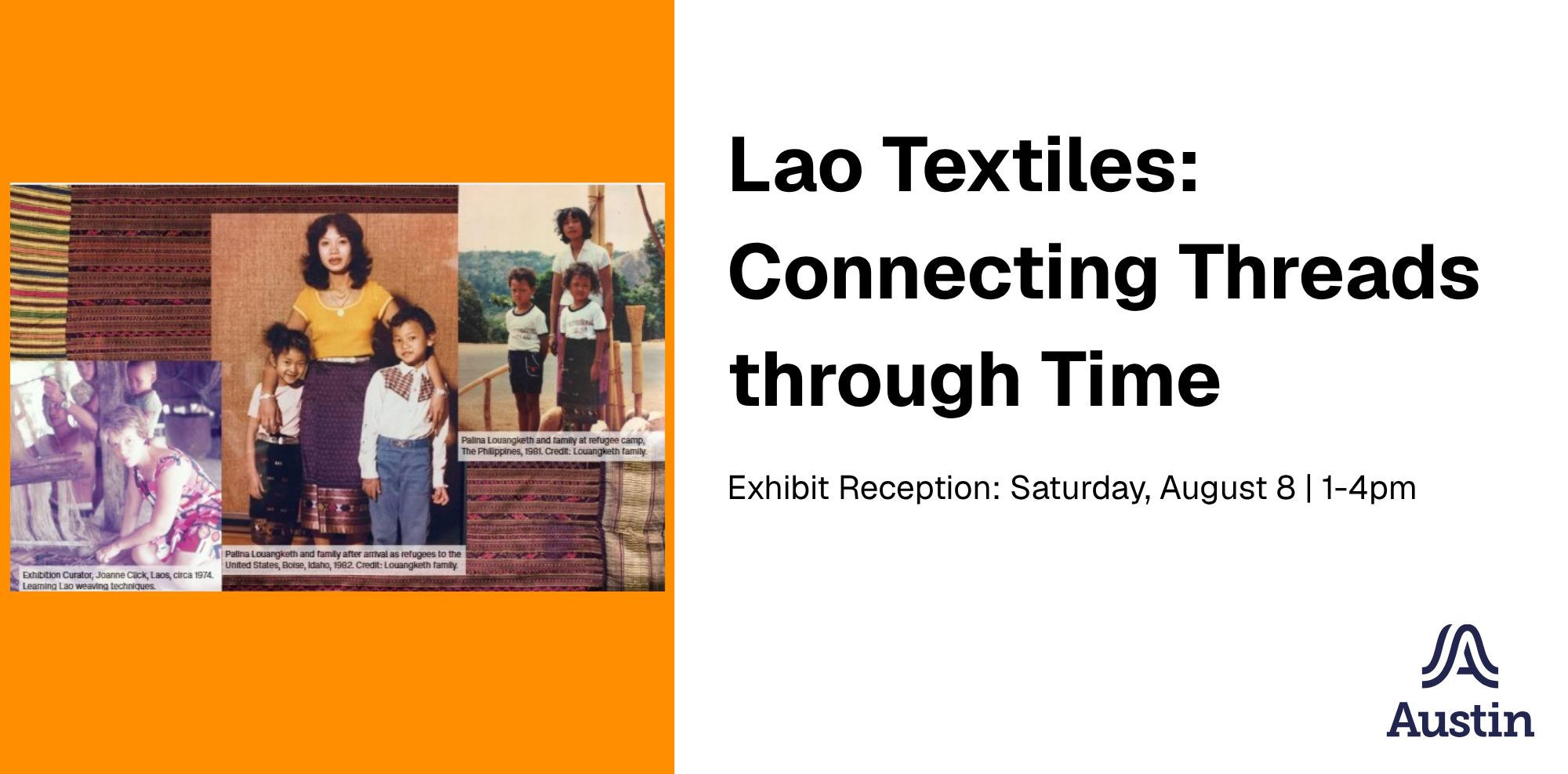 Collage of images from Lao Textiles exhibit