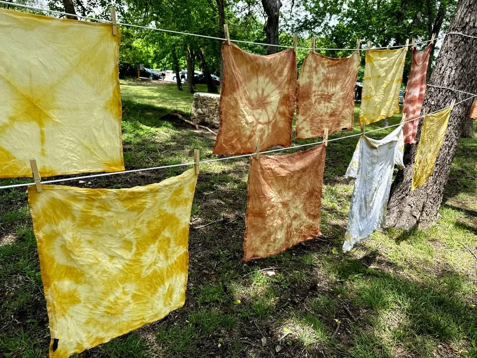 bandanas drying on a line