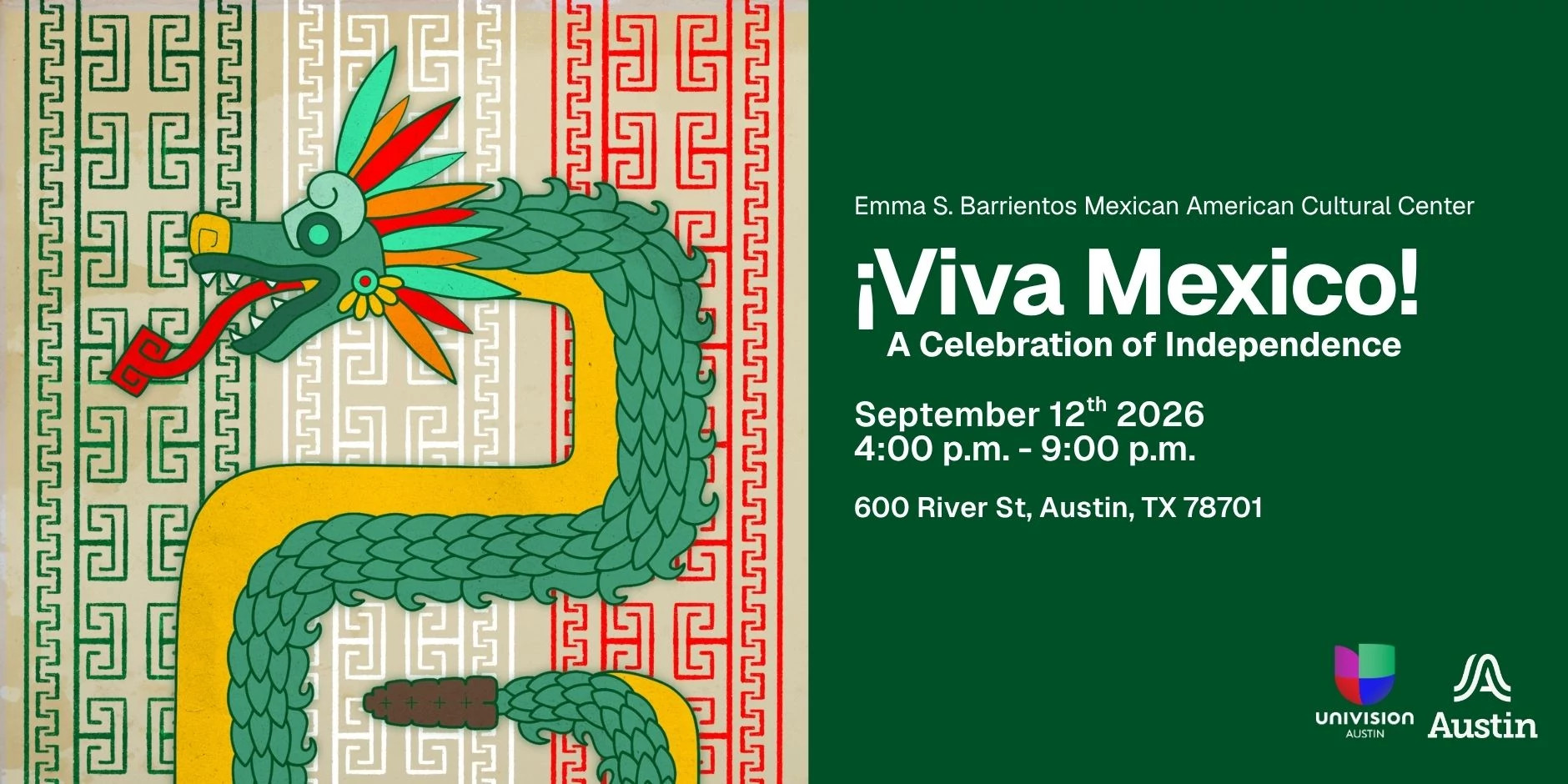 graphic of Quetzacoatl feathered serpent God