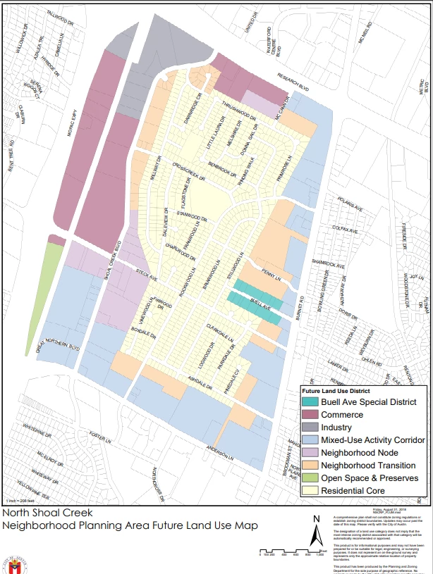 map of the North Shoal Creek neighborhood