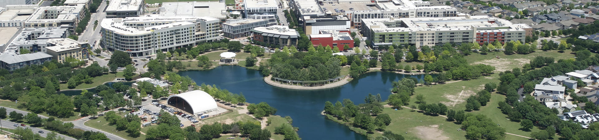 Aerial view of the Mueller Redevelopment.