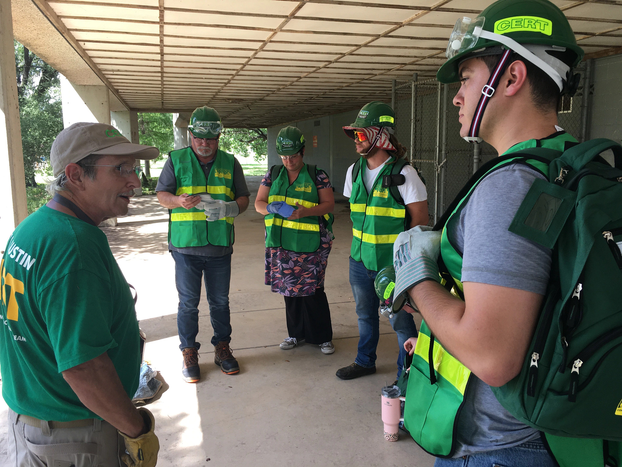 CERT attendees listening to their instructor.