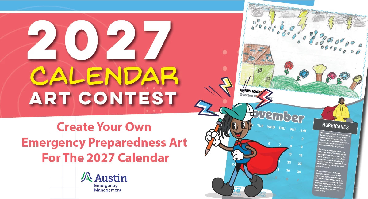 Graphic advertising the 2027 Preparedness Calendar Art Contest