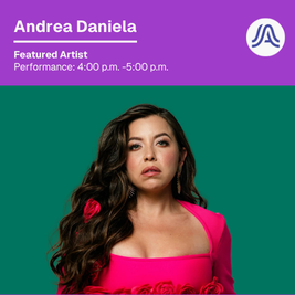 Hero image of performer Andrea Daniela