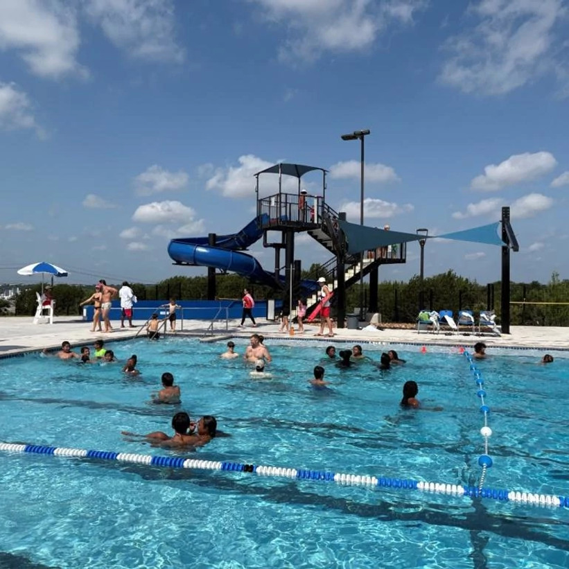 ColonyPark Ribbon Cutting Lap Pool and slide