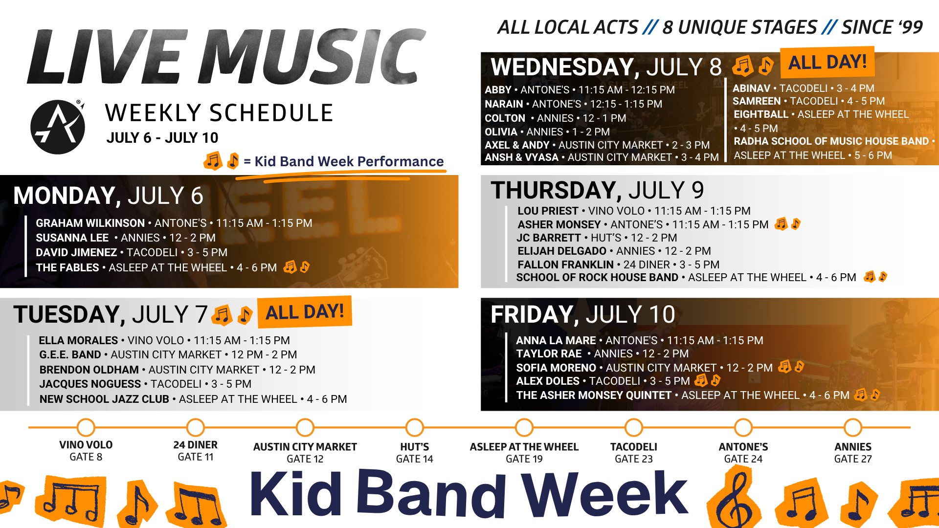 Music schedule at Austin-Bergstrom International Airport