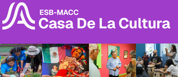 Test only- purple graphic with the words Casa de la Cultura