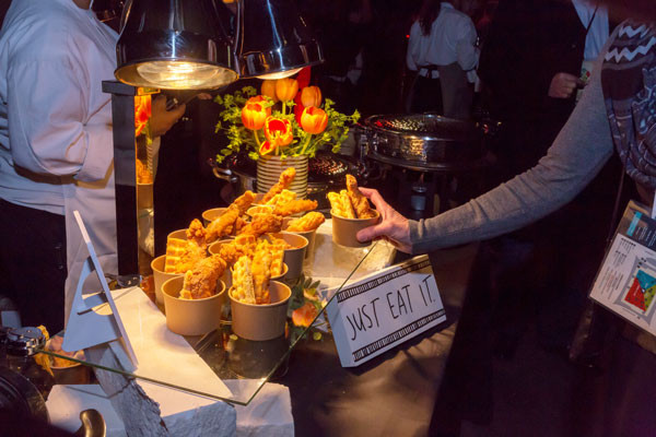 Grab-and-go catering setup at the Palmer Events Center