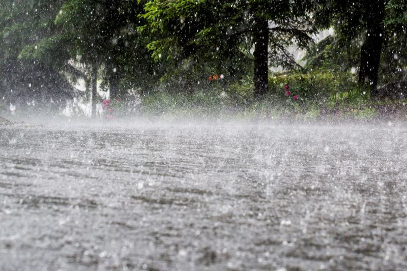 Rain falling