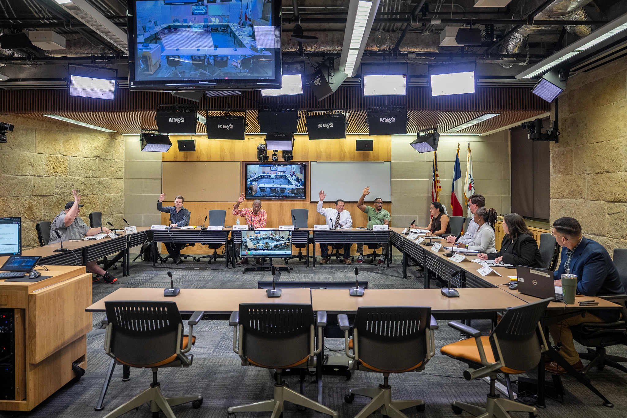 Group meeting photo of the January 2025 Community Police Review Commission at City Hall. 