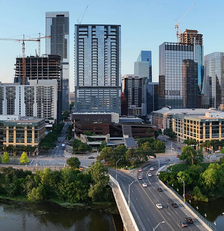 Cluster of buildings in downtown Austin