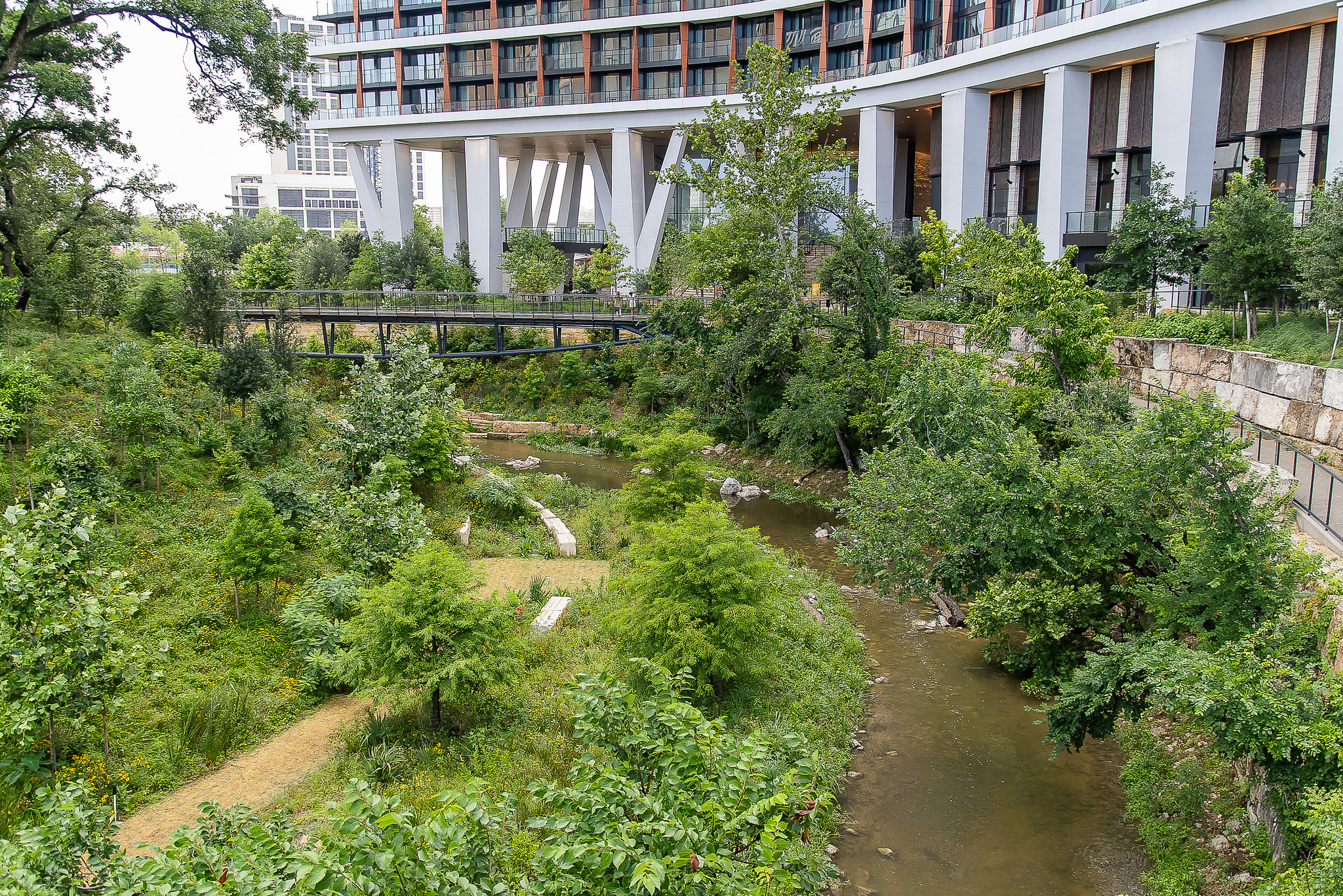 Restored Waller Creek at The Confluence
