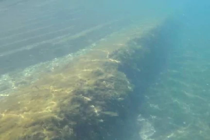 Photo of existing conditions of the original by-pass, taken underwater