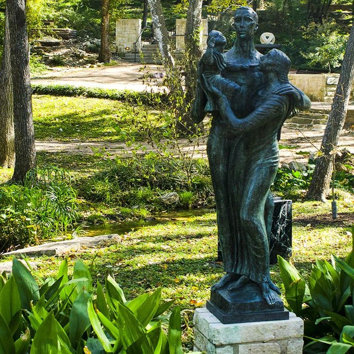 The Umlauf Sculpture Garden featuring a bronze statue