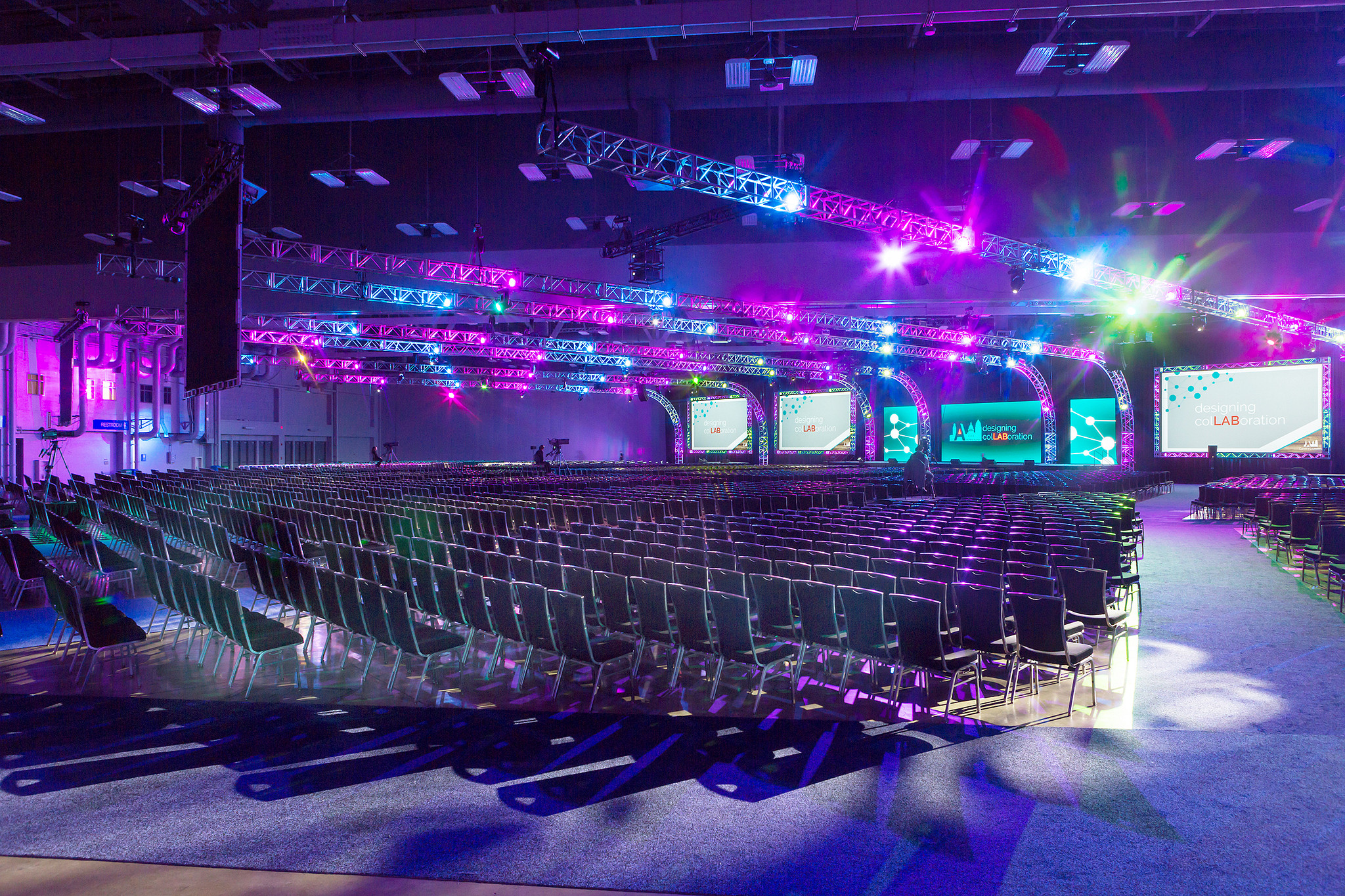 Austin Convention Center exhibit hall showcasing rigging and audio visual capabilities