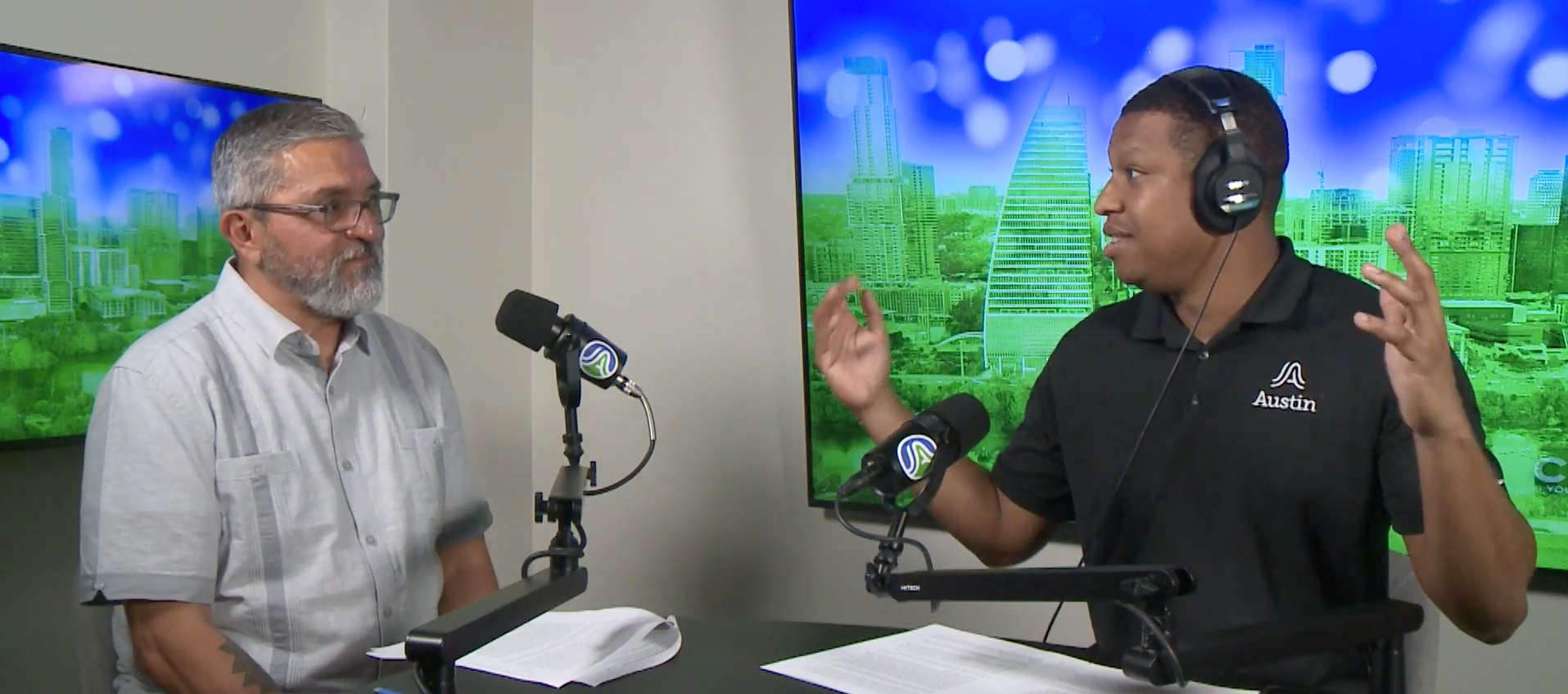 Screenshot from video of podcast interview