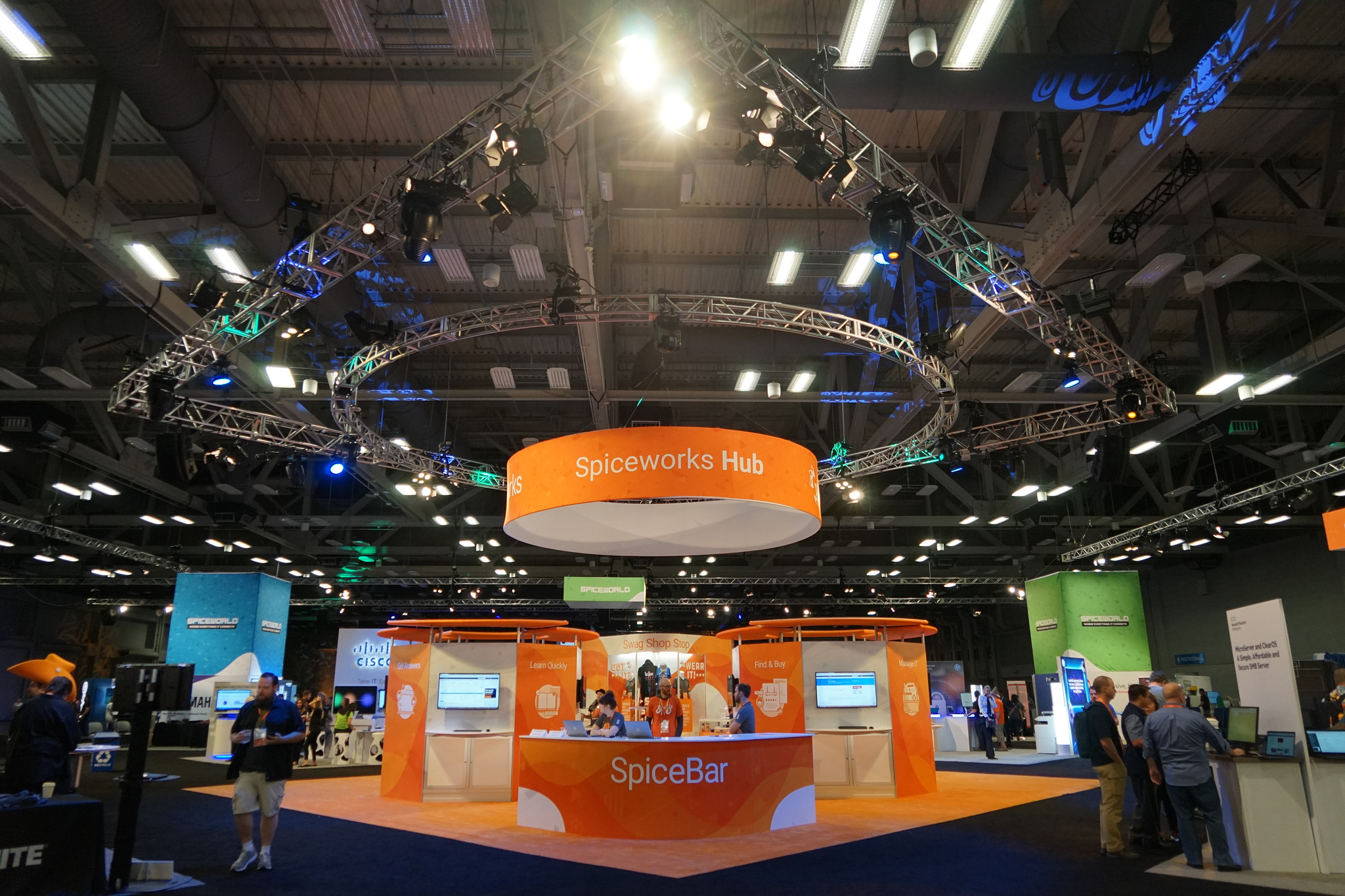 Austin Convention Center exhibit hall with client in the building showcasing utilities like electricity