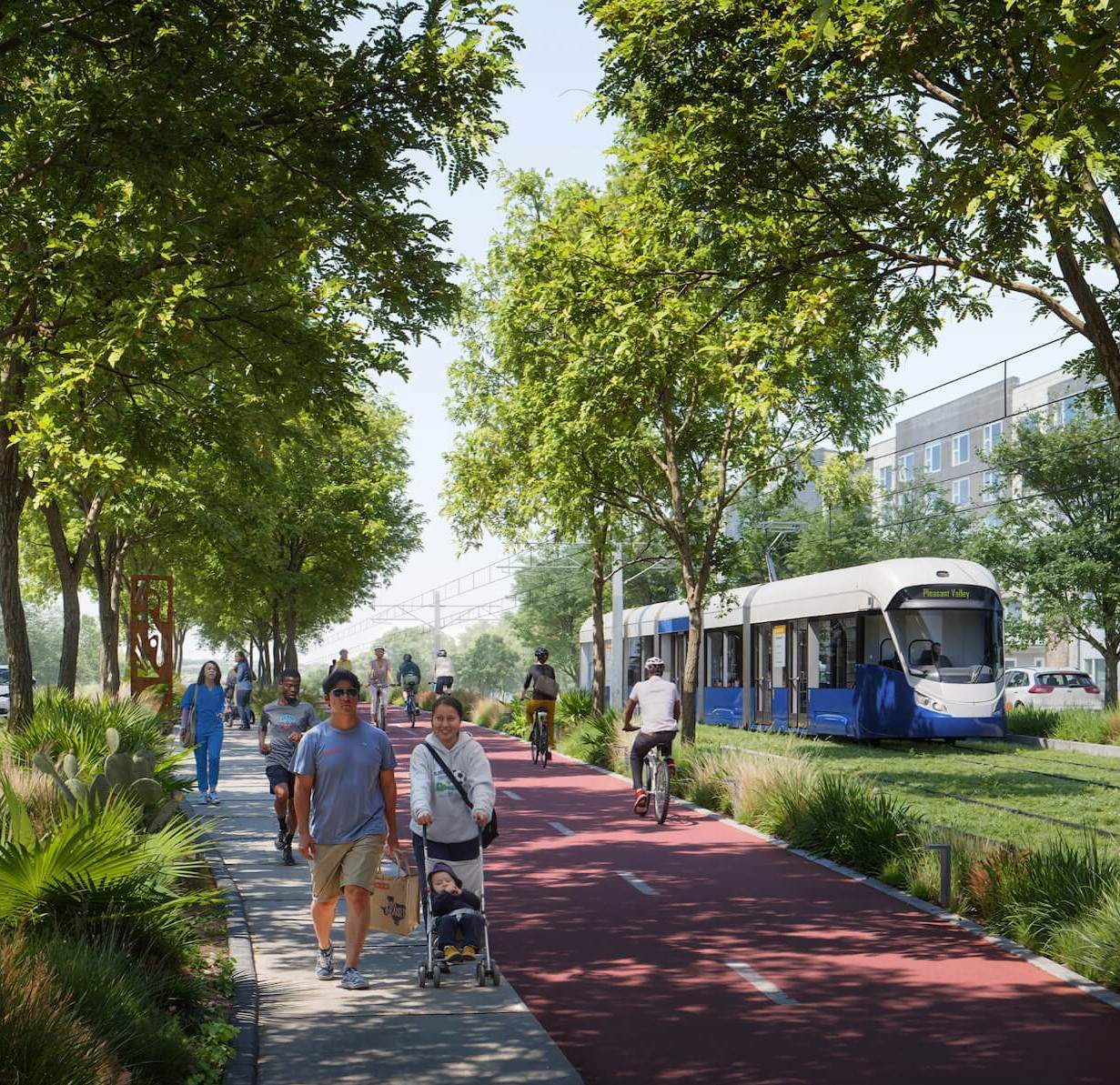rendering of future light rail