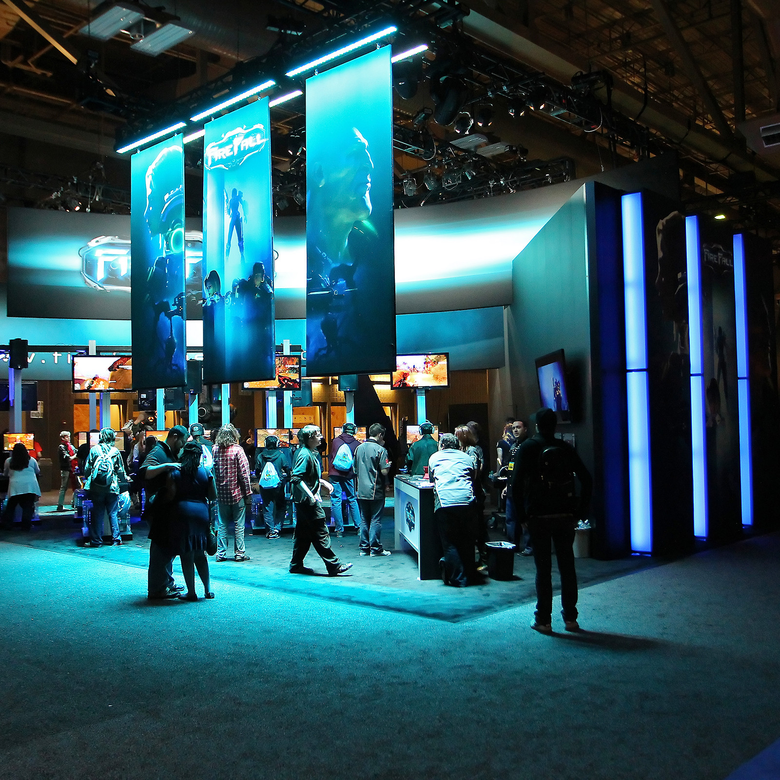 Image of an indoor SXSW activation at the Palmer Events Center showcasing the facility's technology services.