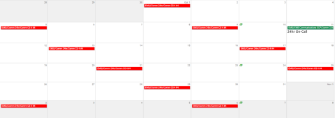 Sample schedule for a 24 hour EMS communications shift.