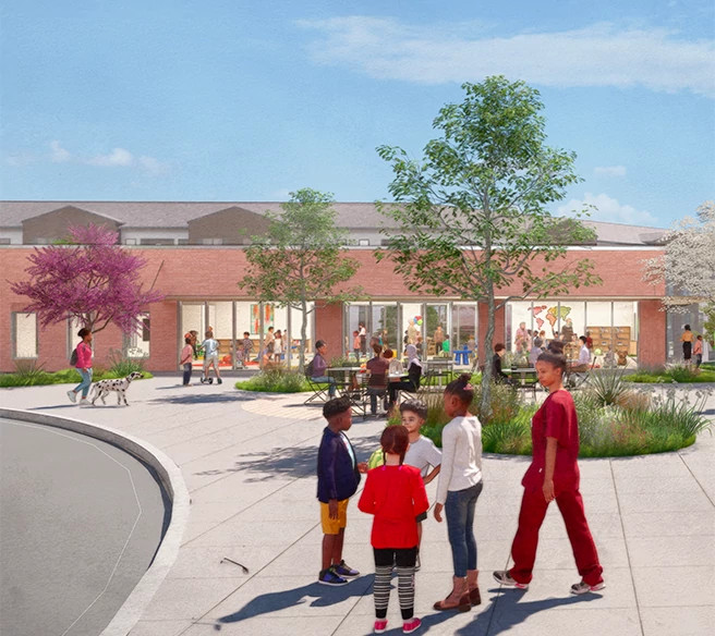 St. John Rendering of Community Park and People