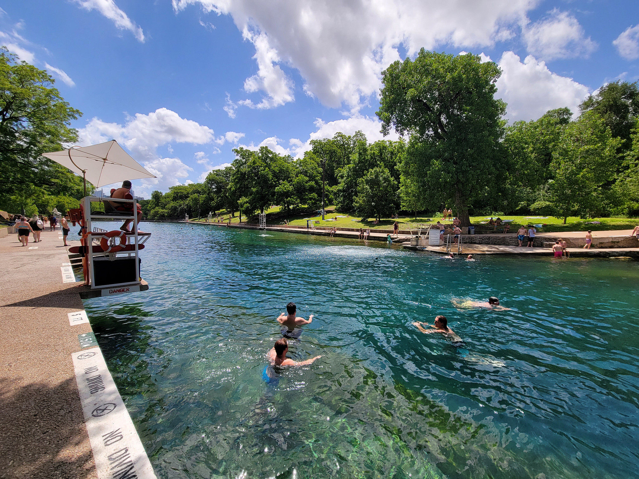 Swimmers at Barton Springs Pool, Austin, TX