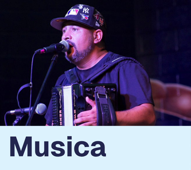 Thumbnail of man playing an accordion while singing
