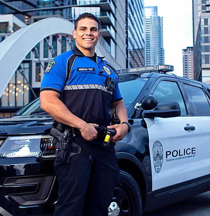 Image of police officer on bridge