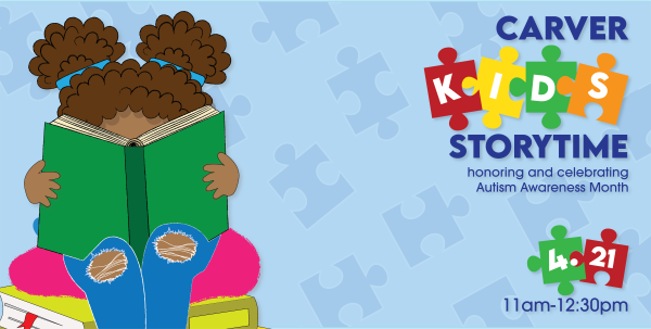 blue graphic with image of child reading and puzzle pieces