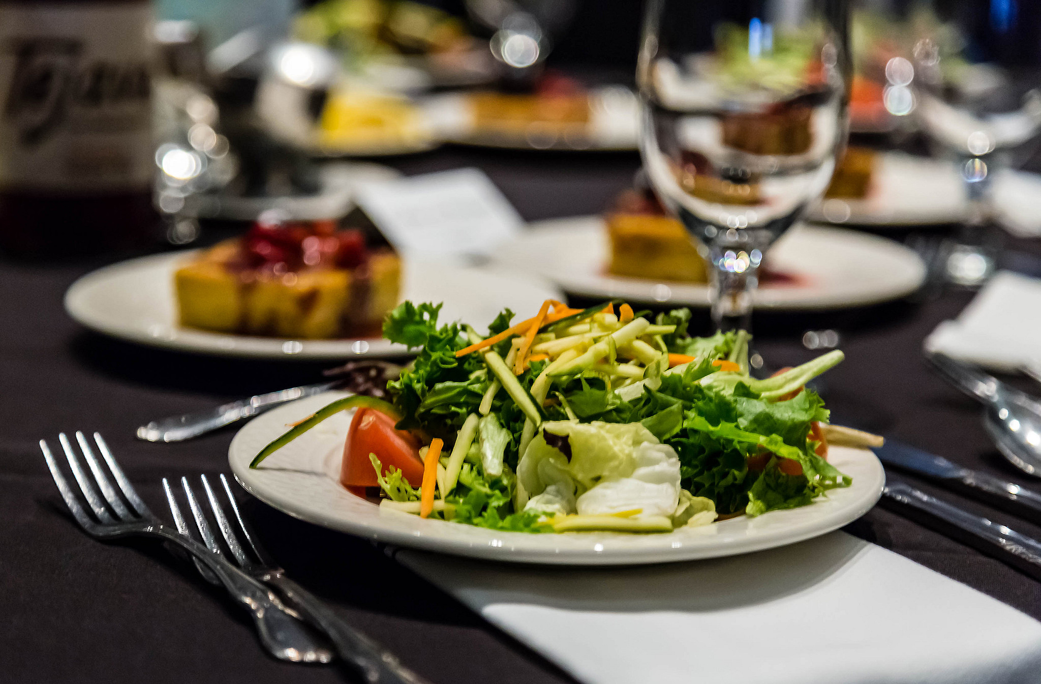 Close up of salad prepared by Palmer Events Center catering