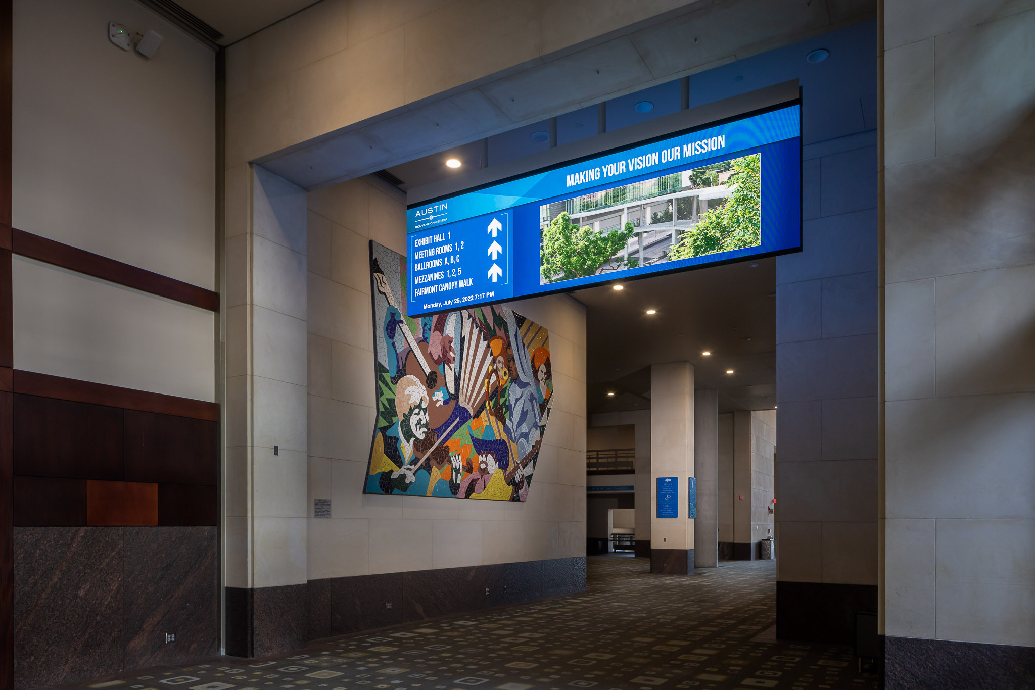 Image of digital signage at the Austin Convention Center