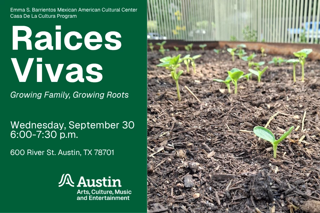 Flyer showing garden seedlings sprouting