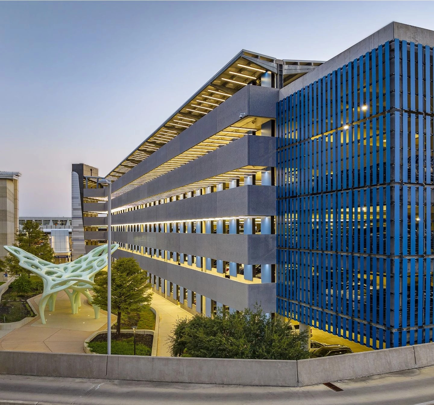 Outside view of AUS parking garage