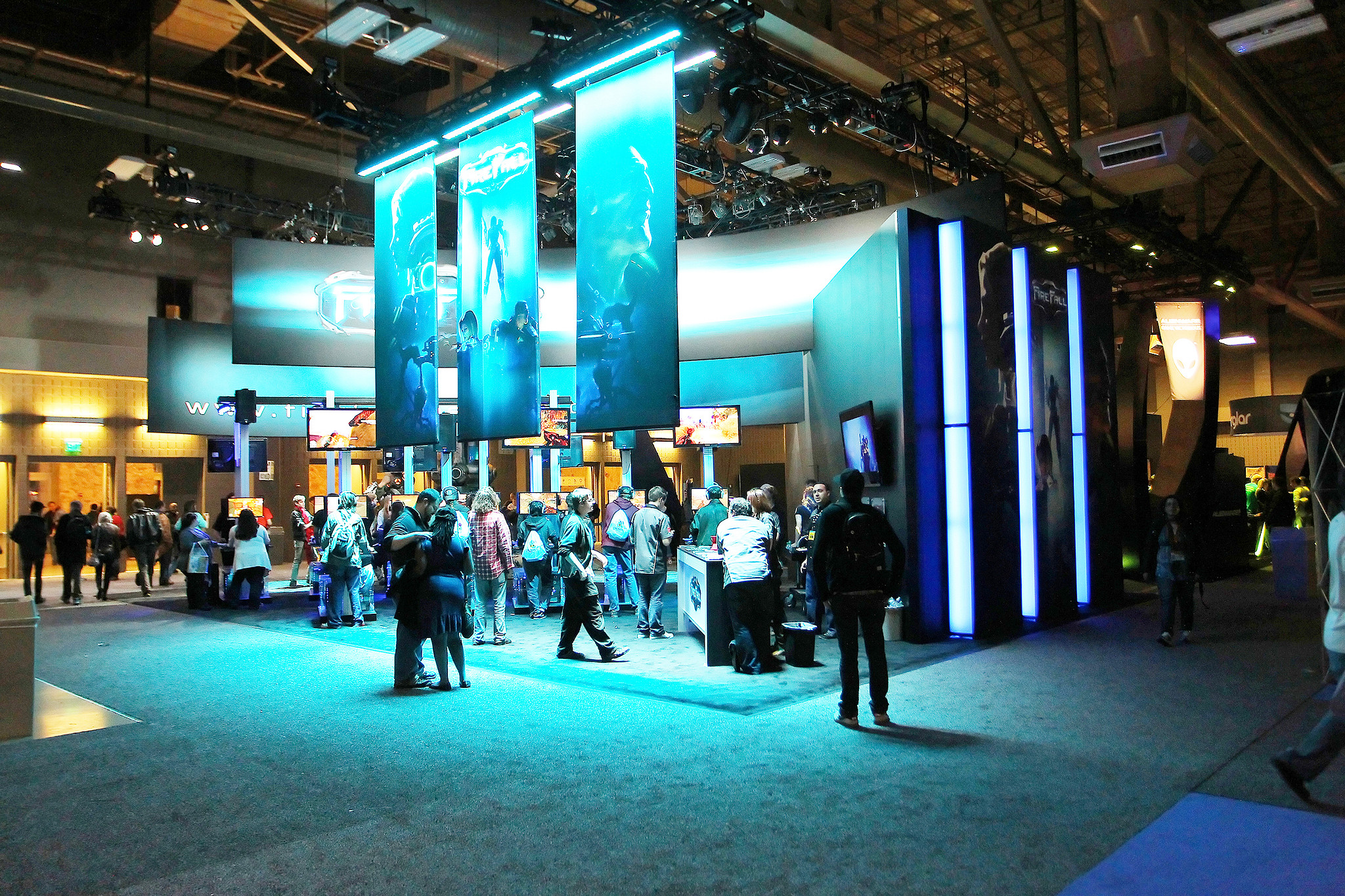 Palmer Events Center event with digital signage and lights shown