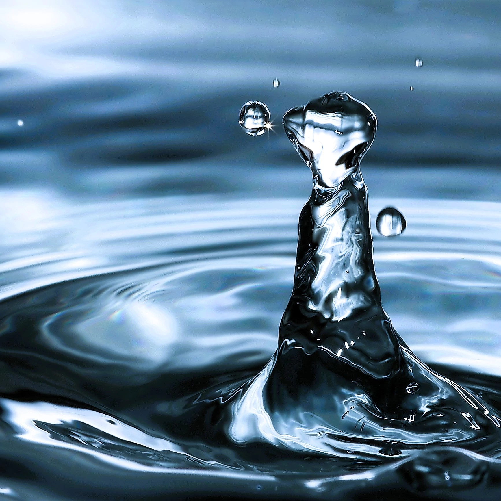 A close view of a droplet of water.