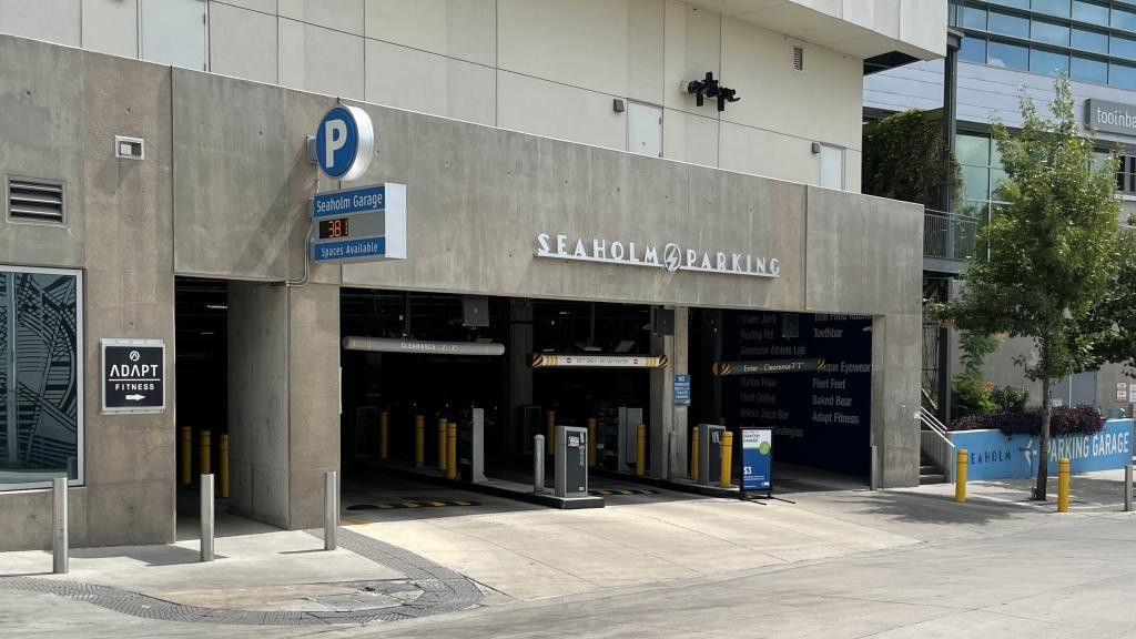 Exterior of Seaholm Garage.